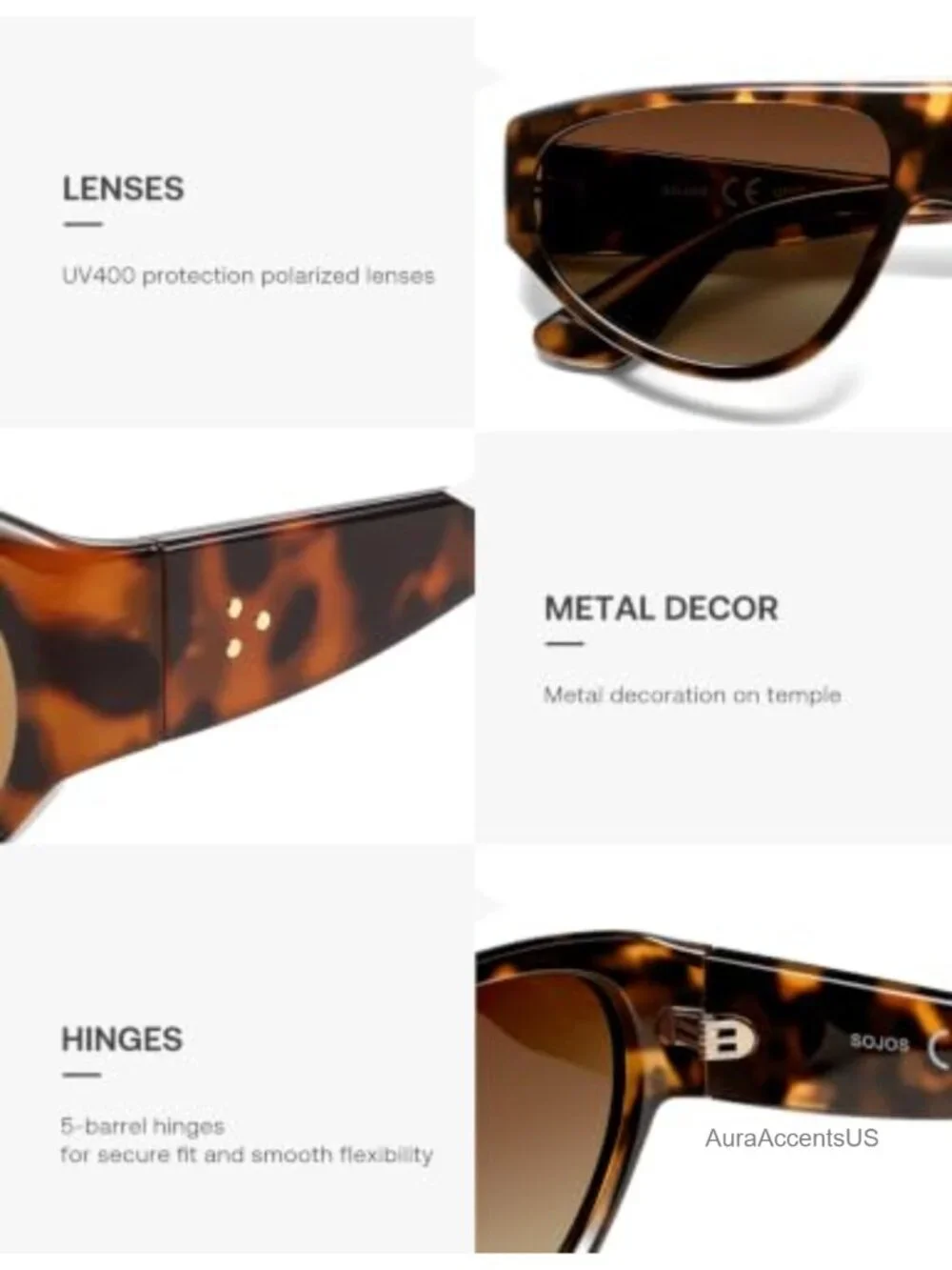 Oversized Polarized Aviator Sunglasses Retro 80s 90s UV400